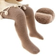 thumbnail image 1 of Kiijoy Newborn Girls Fleece Fuzzy Pantihose Winter High Rise Leggings Tights, Sizes 6-12M, 1 of 4