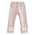 thumbnail image 1 of Kiijoy Newborn Girls Fleece Lined Leggings Cute Bunny Skinny Fit Pants Tights, Sizes 0-6M, 1 of 3