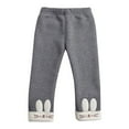 thumbnail image 1 of Kiijoy Newborn Girls Fleece Lined Leggings Cute Bunny Skinny Fit Pants Tights, Sizes 6-12M, 1 of 7