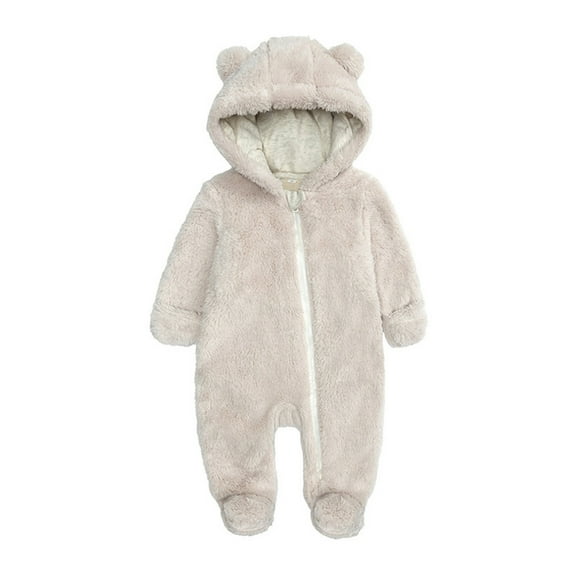 Kiijoy Newborn Girls Fleece One-Piece Footies Footed Romper Soft Fuzzy Sleeper Jumpsuit