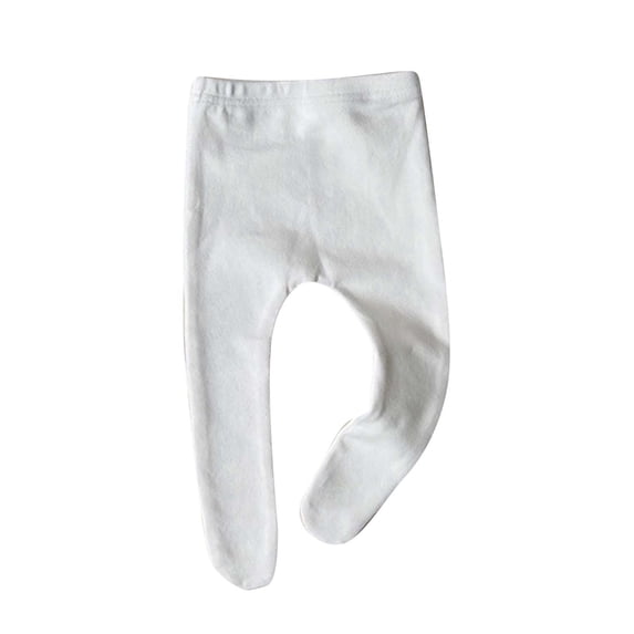 Kiijoy Newborn Girls Footed Knit Leggings Baby Cotton Soft Stretch Pantyhoses, Sizes 3-6 Months