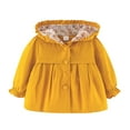 thumbnail image 1 of Kiijoy Girls Jacket Spring Fall Ruffle Hooded Windbreaker Outerwear, Sizes 3-6M, 1 of 2