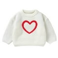 thumbnail image 1 of Kiijoy Girls Knitted Sweater Heart Embroidery Warm Soft Pullover Top, Sizes 6-9M, 1 of 6