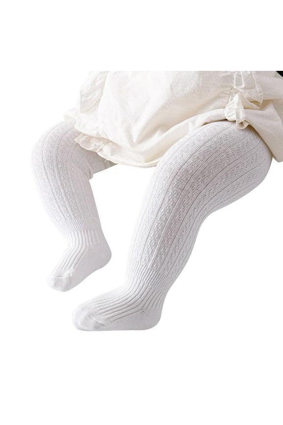Newborn Girls Leggings Baby Solid Knitted Pantihose Stretchy Pantyhose, Sizes 6-12M
