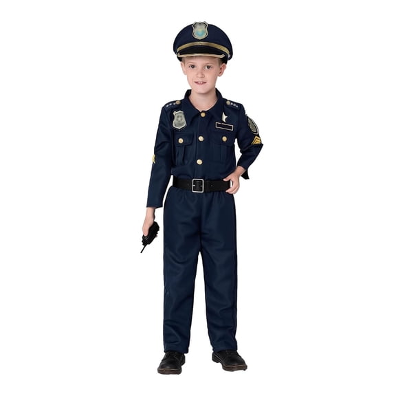 Kiijoy Officer Co_stume for Boys Role Play Dress-Up Outfits with Accessories, Sizes 2-3
