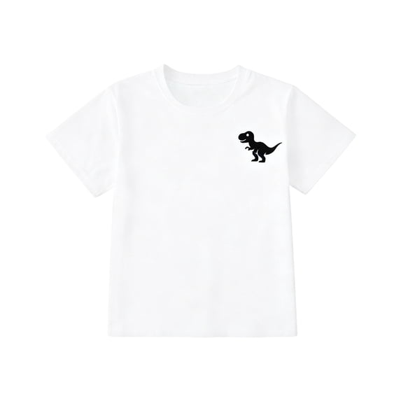 Kiijoy Summer Boys Graphic Tee Dinosaur Crew Neck Short Sleeve T-Shirt Top, Sizes 1-13