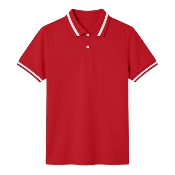 Kiijoy Summer Boys Short Sleeve Polo Shirt Casual Turn Down Collar Shirt Top, Sizes 3-14