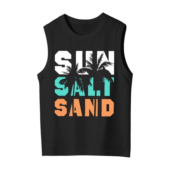 Kiijoy Summer Girls Tank Top Beach Letter Graphic Lightweight Sleeveless Tops, Sizes 2-15