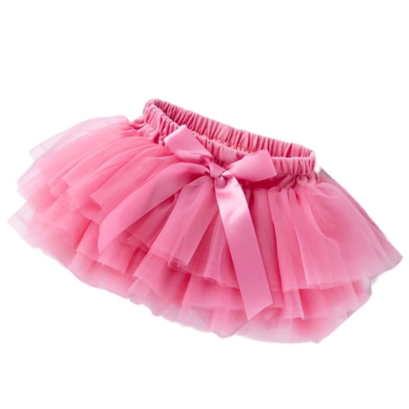 Kiijoy Summer Tutu Skirt for Girls Solid Mesh Layered Ballet Dance Tulle Skirt, Sizes 0-3 Months