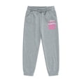 thumbnail image 1 of Kiijoy Sweatpants for Girls Letter Print High Waisted Jogger Pants Trousers, Sizes 2-3, 1 of 3