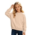 thumbnail image 1 of Kiijoy Sweatshirt for Girls Casual Plain Long Sleeve Pullover Top, Beige, Sizes 8-9Y, 1 of 5