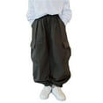 thumbnail image 1 of Kiijoy Boys Baggy Cargo Pants High Waisted Drawstring Loose Joggers, Sizes 13-14, 1 of 8