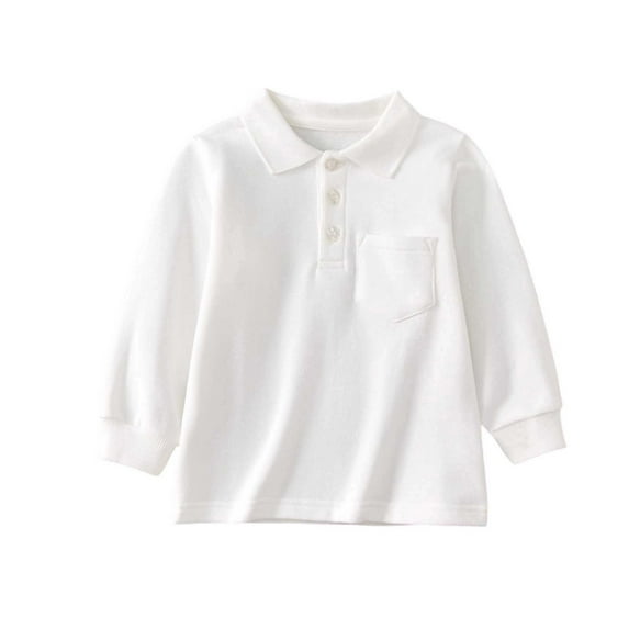 Kiijoy Teen Boys Casual Polo Shirt Solid Color Cotton Pocket Shirt Undershirt, Sizes 14-15