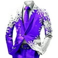 thumbnail image 1 of Kiijoy Teen Boys Christmas Blazer Snowflake Print Suit Jacket Sport Coat, Sizes 13-14, 1 of 2