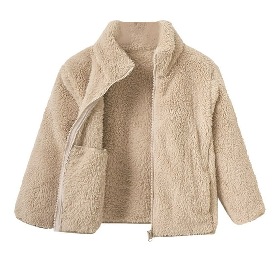 Kiijoy Boys Full Zip Jacket Winter Warm Solid Coat Outerwear, Sizes 14-16