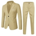 thumbnail image 1 of Kiijoy Teen Boys Formal Suit Solid Single Blazer Pants Wedding Party Outfits, 1 of 2