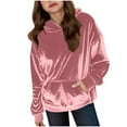 thumbnail image 1 of Kiijoy Teen Girl's Velvet Hoodie Solid Color Pullover Hooded Sweatshirt, Sizes 14-15, 1 of 5