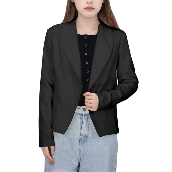 Kiijoy Girls Formal Blazer Solid Color Lapel Open Front Suit Jacket, Sizes 13-14