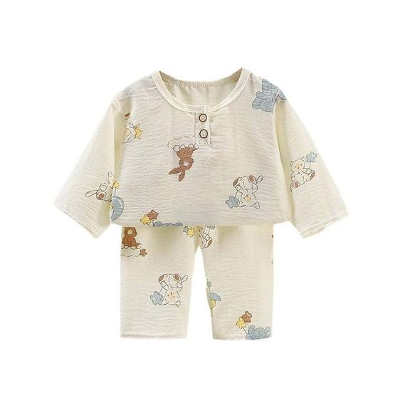 Kiijoy Teen Girls Pajamas Lightweight Snug Fit Long Sleeved Shirt Pants Set, Sizes 13-14