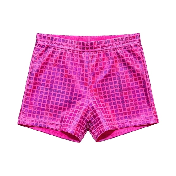 Kiijoy Girls Shiny Sequins Shorts Stage Performance Dance Booty Shorts, Sizes 16-17