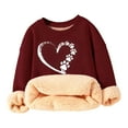 thumbnail image 1 of Kiijoy Teen Girls Soft Sherpa Lined Sweatshirt Casual Cozy Crewneck Pullover Top, 1 of 3