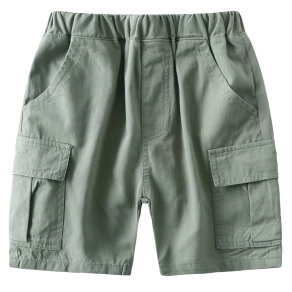 Kiijoy Toddler Boy's Cargo Shorts Casual Pull-On Shorts Lightweight Summer Shorts, Sizes 4-5T