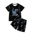 thumbnail image 1 of Kiijoy Toddler Boy's Summer Casual Outfits Dinosaur Short Sleeve T Shirt & Shorts Set, Sizes 3-4T, 1 of 8