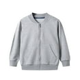 thumbnail image 1 of Kiijoy Toddler Boys Baseball Jacket Solid Color Zip Up Bomber Jacket Sweatshirt, Sizes 3-4, 1 of 3