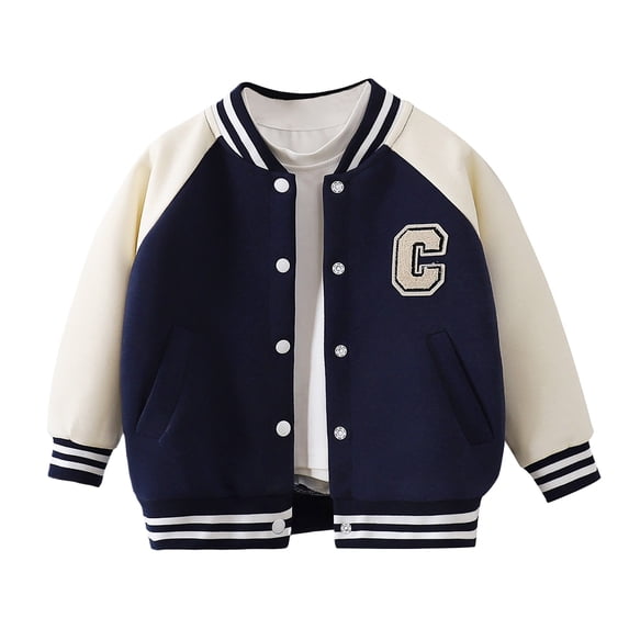 Kiijoy Toddler Boys Baseball Jacket Spring Fall Bomber Jacket Outerwear Coat, 2-3 Years