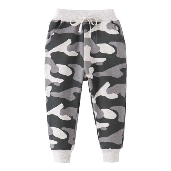 Kiijoy Toddler Boys Jogger Pants Kids Casual Athletic Cotton Sweatpants, Grey