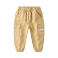 thumbnail image 1 of Kiijoy Toddler Boys Casual Cargo Pants Kids Comfortable Cotton Jogger Pants, Sizes 3-4, 1 of 8