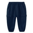 thumbnail image 1 of Kiijoy Toddler Boys Casual Cargo Pants Kids Solid Elastic Waist Jogger Pants, Sizes 12M-5T, 1 of 7