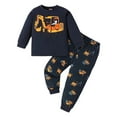 thumbnail image 1 of Kiijoy Toddler Boys Casual Outfits Excavator Print Sweatshirt Sweatpants Set, Sizes 4-5T, 1 of 8