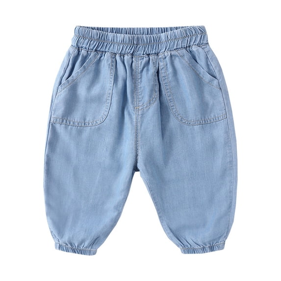 Kiijoy Toddler Boys Casual Pull-On Jeans Lightweight Baggy Jogger Jogger Pants, Sizes 4-5