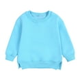 thumbnail image 1 of Kiijoy Toddler Boys Casual Sports Sweatshirt Solid Daily Crewneck Pullover, Blue, 1 of 4