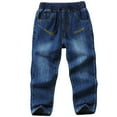 thumbnail image 1 of Kiijoy Toddler Boys Casual Straight Leg Jeans Relaxed Fit Pull-On Denim Pants, Sizes 2-3, 1 of 8