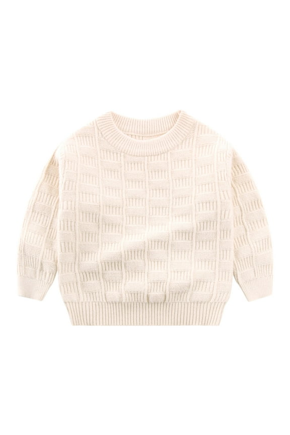 Toddler Boys Casual Sweater Fall Winter Crew Neck Knitwear Pullover Top, Sizes 3-4