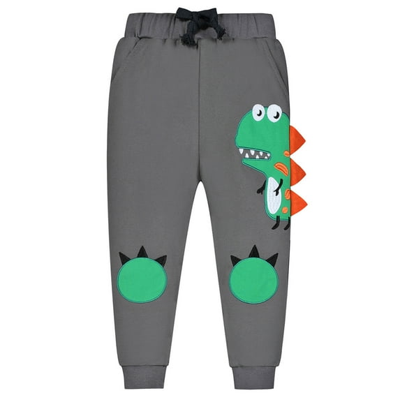 Kiijoy Toddler Boys Cotton Sweatpants Cartoon Print Casual Active Jogger Pants, Sizes 2-3