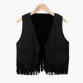 thumbnail image 1 of Kiijoy Toddler Boys Cowboy Fringe Vest Solid Front Open V Neck Party Waistcoat, Sizes 3-12, 1 of 4