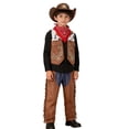 thumbnail image 1 of Kiijoy Toddler Boys Cowboy Outfits Fringe Cowboy Vest Pants Scarf Hat 4Pcs Set, Sizes 4-5, 1 of 3