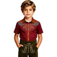 thumbnail image 1 of Kiijoy Toddler Boys Cowboy Short Sleeve Button Down Shirt Western Shirt Top, 3-4 Years, 1 of 3