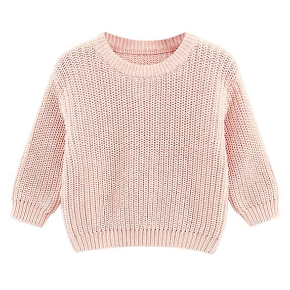 Kiijoy Toddler Boys Crewneck Sweater Solid Casual Long Sleeve Knitwear Pullover, Sizes 2-3