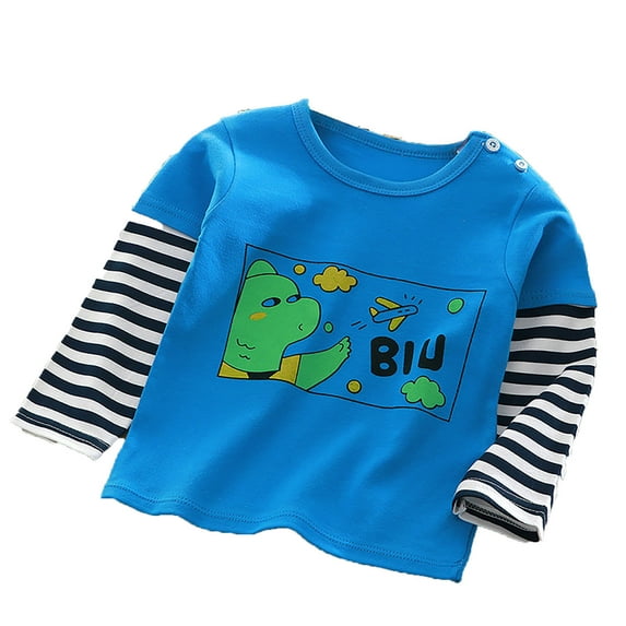 Kiijoy Toddler Boys Cute Bear Long Sleeve T-Shirt Kids Casual Soft T Shirt, Sizes 6M-7Y