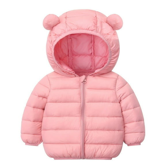 Kiijoy Toddler Boys Down Coat Winter Bear Ears Hooded Puffer Jacket Outerwear, Sizes 1-2