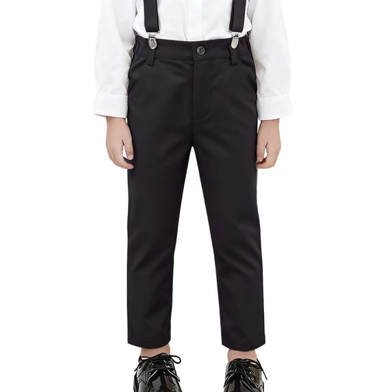 Kiijoy Toddler Boys Dress Pants Classic Fit Straight Leg Twill Pants Formal Trousers, Sizes 4-5T