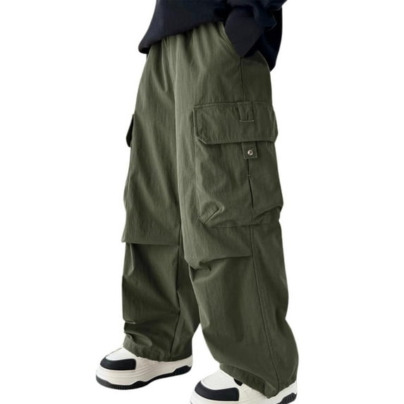 Kiijoy Toddler Boys Cargo Pants Loose Fit Straight Leg Sweatpants, Sizes 4-5