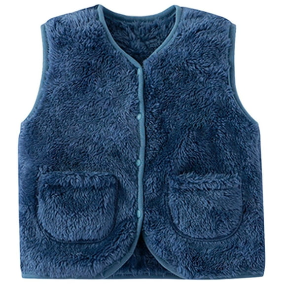 Kiijoy Toddler Boys Warm Vest Solid Color Unisex Soft Sleeveless Top Baby Outerwear