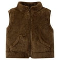 thumbnail image 1 of Kiijoy Toddler Girls Flecee Vest Soft Cozy Sleeveless Jacket Kids Solid Zip Up Thermal Vest, 1 of 2