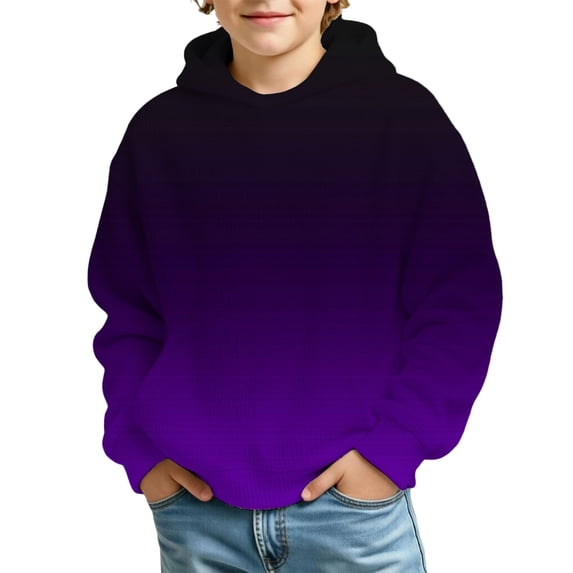 Kiijoy Toddler Boys Gradient Hoodie Long Sleeve Pullover Sweatshirt, Sizes 4-5T