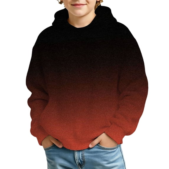 Kiijoy Toddler Boys Gradient Hoodie Long Sleeve Pullover Sweatshirt, Sizes 4-5T